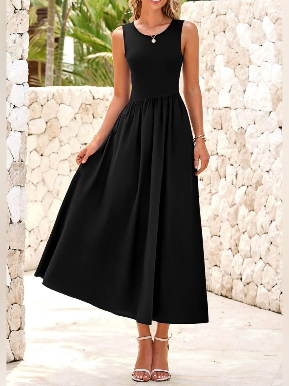 Classic Black Sleeveless Maxi Dress — Elegant Everyday Style